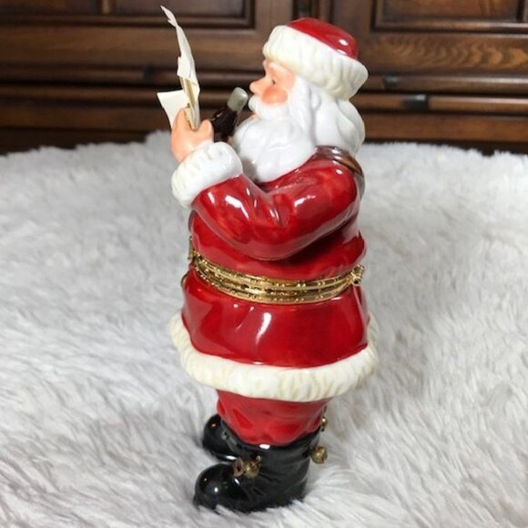 NWOT Vintage Coca-Cola Santa with His List Ceramic Keepsake Box - Picture 3 of 10